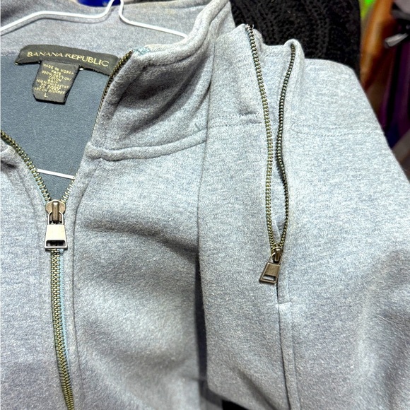 🧥Stunning Style Banana Republic Light Blue Grey Men’s Zip-Up Jacket - Size Large - Picture 10 of 15